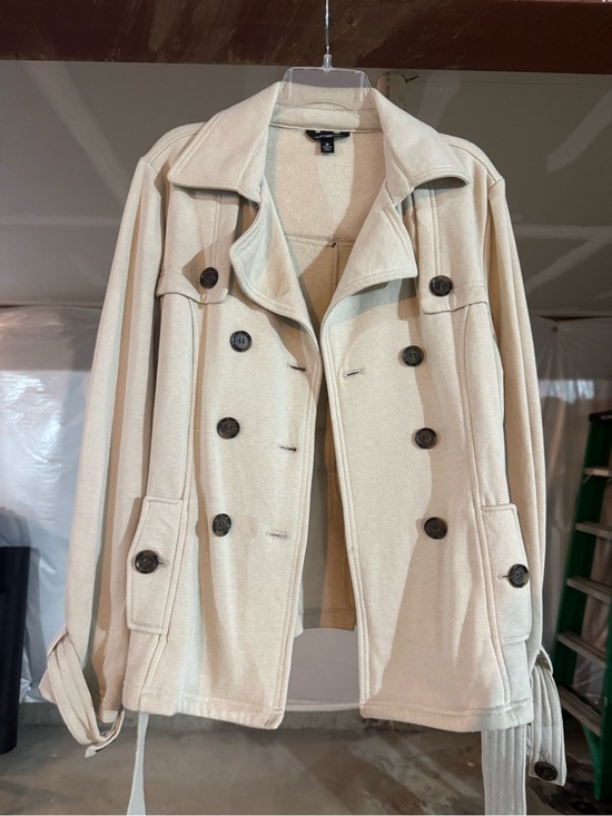 Lee Jackets & Blazers - Lee Cream Double-Breasted Trench Coat